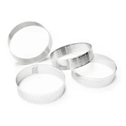 4 Cercles à tarte individuels perforés 8 cm Ronds, Scrapcooking