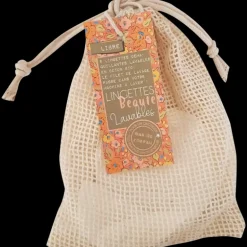 6 lingettes démaquillantes lavables en coton bio, mas du roseau