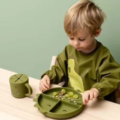 Assiette compartiments silicone avec ventouse Mr Dino, Trixie