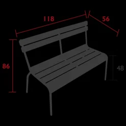 Banc à dossier 2/3 places Luxembourg, Fermob