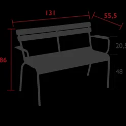 Banc de jardin 2 places Luxembourg, Fermob