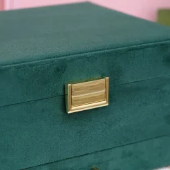 Boîte à Bijoux Denise Velours Vert, Maison Scarlett