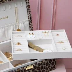Boîte à Bijoux Louise Velours Léopard, Maison Scarlett