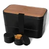 Boîte Bento Modulable 1.5 L Noir & Cerisier, Umami
