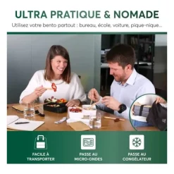 Boîte Bento Original 1.2 L Noir & Bambou, Umami