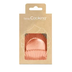 Boîte de +/- 48 caissettes rose gold, Scrapcooking