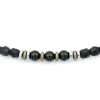 Bracelet Homme 3 tours Magnetic Gentleman Tourmaline Noire, Têtes Blondes