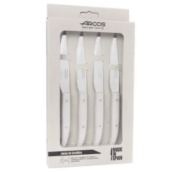 Coffret 4 couteaux à Steak Microdenté Mesa Blanc, Arcos