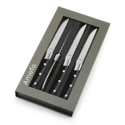 Coffret 4 couteaux steak Achille Noir, Amefa