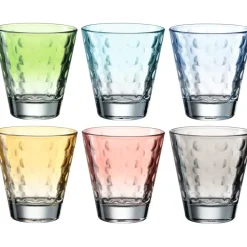 Coffret 6 gobelets assortis Optic pastel, Léonardo