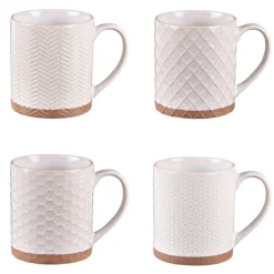 Coffret 4 mugs 35cl Jaspe Beige, Table Passion