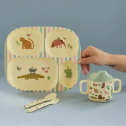Coffret 4 pièces en mélamine Sweet Jungle, Rice
