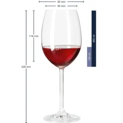 Coffret 6 verres à vin rouge 46 cl Daily, Léonardo