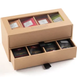 Coffret thé 7/7 Kraft 2 tiroirs garni de 56 sachets, Dammann Frères