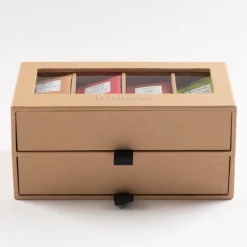 Coffret thé 7/7 Kraft 2 tiroirs garni de 56 sachets, Dammann Frères