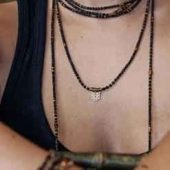 Collier et Bracelet 3 tours Rocky Brun, Têtes Blondes