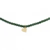 Collier et Bracelet 3 tours Coeur Gold Vert Forêt, Têtes Blondes
