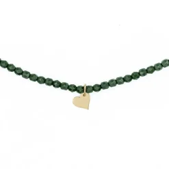 Collier et Bracelet 3 tours Coeur Gold Vert Forêt, Têtes Blondes