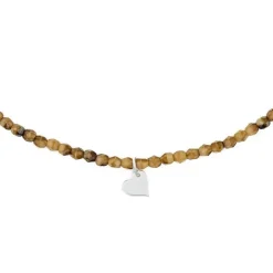 Collier et Bracelet 3 tours Coeur Silver Caramel, Têtes Blondes