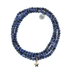 Collier et Bracelet 3 tours Star Gold Denim, Têtes Blondes