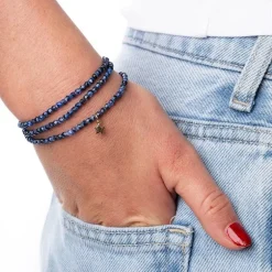 Collier et Bracelet 3 tours Star Gold Denim, Têtes Blondes