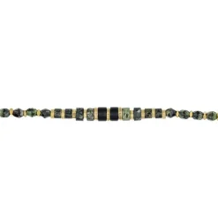 Collier et Bracelet 6 tours Crocodile Jaspe Kambala, Têtes Blondes