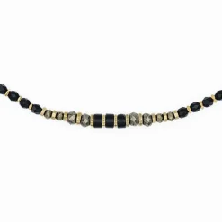 Collier et Bracelet 6 tours Black Panther, Têtes Blondes