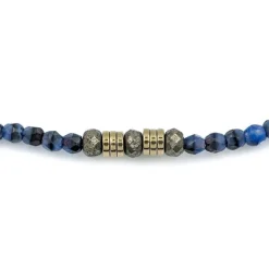 Collier et Bracelet 6 tours Gabrielle Denim Marbré, Têtes Blondes