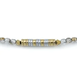 Collier et Bracelet 6 tours Lizbeth Cristal, Têtes Blondes
