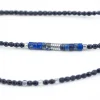 Collier et Bracelet 6 tours Nadège Bleu Navy, Têtes Blondes