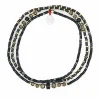 Collier et Bracelet 3 tours Black Panther Slim, Têtes Blondes