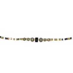 Collier et Bracelet 3 tours Python Slim, Têtes Blondes