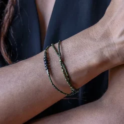 Collier et Bracelet 3 tours Crocodile Slim, Têtes Blondes