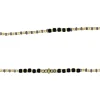 Collier et Bracelet 6 tours Andy Gold Noir, Têtes Blondes