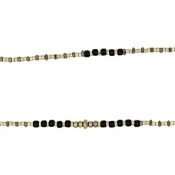 Collier et Bracelet 6 tours Andy Gold Noir, Têtes Blondes