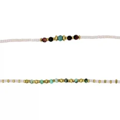 Collier et Bracelet 6 tours New Andy Rose Guimauve, Têtes Blondes