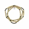 Collier et Bracelet 3 tours Toni Hématite Gold, Têtes Blondes
