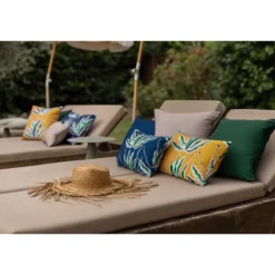 Coussin uni Alga Bronze Outdoor 45 x 45 cm, Vivaraise