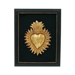 Décoration murale Ex-voto coeur doré 14,8x 18,8 cm, Emdé