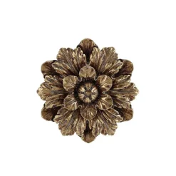 Décoration murale fleur dorée 13,5 cm, Emdé