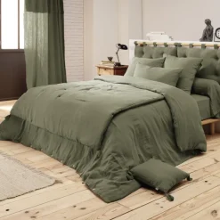 Drap housse Gaïa Romarin en gaze de coton, L'effet papillon