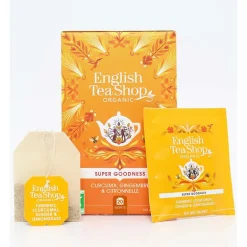 Infusion Bio Curcuma, Gingembre et Citronnelle 20 sachets, English Tea Shop