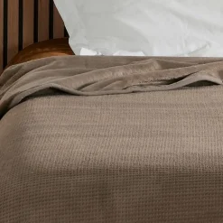 Jeté de lit Gaufré Taupe, Linder