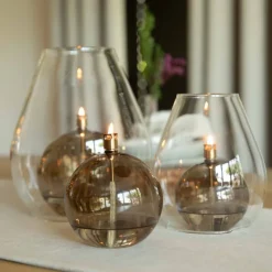 Lampe à Huile ronde Champagne, Peri Living