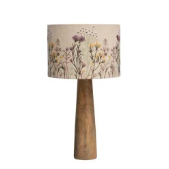 Lampe et abat-jour brodé Wildflower, Chehoma