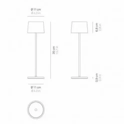Lampe Olivia Corten 11 x 35 cm, Zafferano