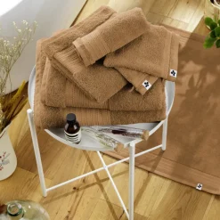 Linge de toilette Garance Camel, L'effet papillon