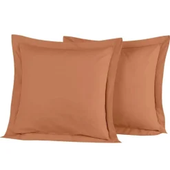 Lot de 2 taies d'oreiller Soft Percale Brique, Sensei