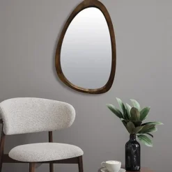Miroir Organique Bois Brun, Emdé