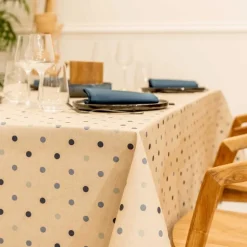Nappe enduite Lorette Navy, Sud Etoffe